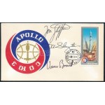 1975 Az Apollo-Szojuz közös űrrepülési program amerikai résztvevőinek autográf aláírása Thomas Stafford (1930-)...