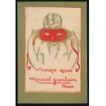 Masque Rouge Marcel Guerlain Paris parfüm címke, 8×5,5 cm