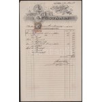 ca 1870-1900 4 db gyógyszerári számla, fejléces számla Nagykőrösről