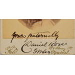 cca 1875 Daniel Rose (1835-?) kanadai szabadkőműves nagymester dedikált portréfotója (...