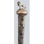 1857 Tóramutató. Ezüst (Ag) antik, orosz, 84 zolotniki jellel. 45 g 33 cm /// 1857 Torah pointer...