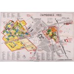 1933 Gödöllő, a cserkész Jamboree helyszínének színes térképe, 1 : 6000, Bp., Athenaeum, hajtva...