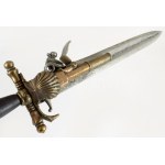 Francia tőr-pisztoly replika, h: 38 cm