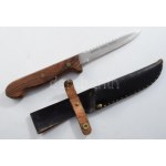 Sandvik Sweden fanyelű acél kés, tokjában, jelzett, h: 26 cm