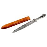 Római gladius replika, tömör fém, fa hüvellyel, h: 43,5 cm