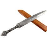 Római gladius replika, tömör fém, fa hüvellyel, h: 43,5 cm