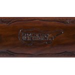 Indiai kétrészes dísztőr, fa tartóban, h: 45 cm