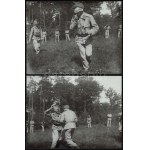 cca 1920 Budapest, Katonai alakulat vonulása, 3 db vintage negatívról készült mai nagyítás, 18x25 cm + cca 1925...