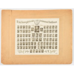 1943 Az M. kir. 1. honvéd gépkocsizó lövészezred tisztikarának tabló képe, kartonon...