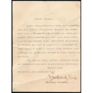 1931 Budapest, Mátyásföld, vitéz Szentkerestessy Henrik vezérkari ezredes, pilóta...