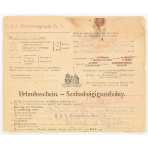 1915-1918 Michailovits György huszár főhadnagy, a cs. és kir. 10...