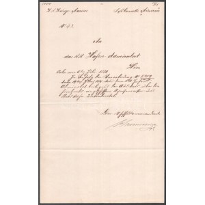 1880 Az S.M. Corvette Minerva parancsnokának kézzel írptt jelentése a Cs. k. Kikötői parancsnokságnak...