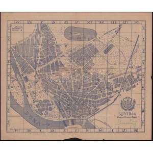 1941 Ujvidék szabad királyi város zsebtérképe, hátoldalán utcajegyzékkel. 35x30 cm
