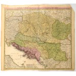 A Duna medence térképe Magyarországgal, Erdéllyel, Romániával és a Balkánnal. Homann, Joh. Baptist: Danubii Fluminis ...