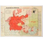 Kleine Sprachenkarte von Mitteleuropa Friedrich Lange ca 1920, Közép Európa nyelvtérképe, 1:4250000, 45x60cm ...