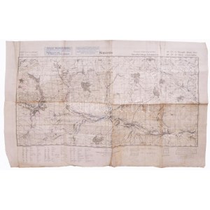 ca 1942 Krassnoie kisegítő tüzérségi térkép magyar és német felirattal. 74x54 cm