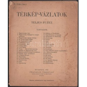 Térkép-vázlatok teljes füzet 1921 Franklin 39. térképpel. Kiadói papírborítóval.