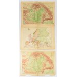 ca 1930 3 db Honvéd térképészet által készített történelmi Magyarország térkép...