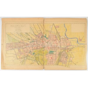 1948 Miskolc kézzel rajzolt térképe 60x43 cm Hajtásnél elszakadt.