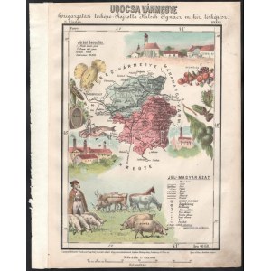 Ugocsa vármegye kőnyomatú térképe (Beregszász - Nagyszőllős - Tiszaújlak). Megjelent, Hátsek Ignácz...