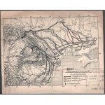 1922 A 895. évi besenyő támadás, kézzel rajzolt térkép, kissé viseltes állapotban, lapszéli sérülésekkel, 26,5x32...