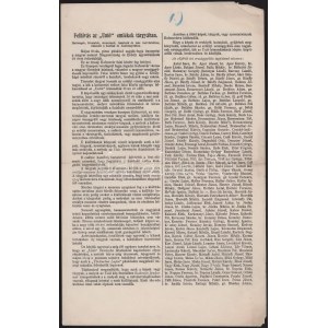 1898 Kolozsvár, Magyarország és Erdély egyesülésének (,,Unió) 50. évfordulója alkalmából kiadott felhívások, hajtott...
