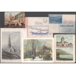 Vegyes nyomtatványok és fotók: litográfia, meghívók, régi reklám nyomtatványok