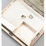 Art deco olasz vagy angol ezüst (Ag) utazó piperetartó szett, jelzett, FF mesterjeggyel, kipattintható fedelű részekkel...