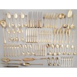 6 személyes ezüst evőeszköz készlet. dianás jelzéssel, közel 5 kg tiszta ezüst súllyal. Svéd design...