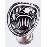 Ezüst (Ag) talpas váza. Dianás jelzéssel, gravírozással, Kristály. Jelzett, hibátlan 18 cm