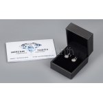 14 K fehérarany fülbebvaló brillekkel.2 nagy kő 0,79ct (J, I.) + 24 db díszítő kő, 0,32 ct) TW jelzett...