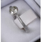 14 K fehérarany gyűrű brillekkel (0,5ct) K, WS2 jelzett, tanúsítvánnyal m: 55, m: 1,19 ct