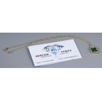 14 K arany nyaklánc malachittal, jelzett, tanúsítvánnyal br 4,9 g. nettó 4,5 g