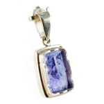 8,59ct természetes tanzanit. 15,05x10,21x5,84 mm, 8,59ct, violakék, certifikáttal, nyilvántartási számmal, ezüst (Ag...