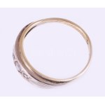 Arany (Au) gyűrű, jelzett, 14k, m: 54, cca 0,1ct gyémánt berakással bruttó 2,4g