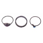 3 darab ezüst (Ag) gyűrű, közte kővel, bruttó 5g