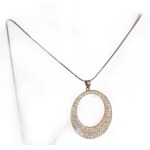 Ezüst (Ag) nyaklánc Swarovski kristály medállal 3,5 cm