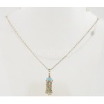 Zománcozott díszítéssel ezüst (Ag) nyaklánc, jelzett, bruttó 5,4g