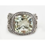 Ezüst (Ag) gyűrű, kőberakással, jelzett, m:57, 11,2g