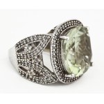 Ezüst (Ag) gyűrű, kőberakással, jelzett, m:57, 11,2g