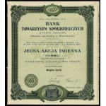 Bank Towarzystw Spółdzielczych S.A., registered share for 500 zlotys, 1929, Warsaw