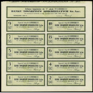 Bank Towarzystw Spółdzielczych S.A., akcja imienna na 500 złotych, 1929, Warszawa