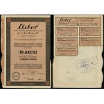 Elibor S.A. Handlowo-Przemysłowa Ł. J. Borkowski, 10 shares at 100 zlotys = 1,000 zlotys, 1934, Warsaw