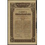 Republic of Poland (1918-1939), 5% railroad loan conversion bond for 120 zlotys, 1926, Warsaw