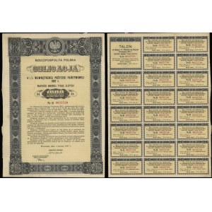 Republic of Poland (1918-1939), set: bond 4 1/2 % internal state loan for 500 and 1,000 zlotys, 1937, Warsaw