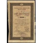 Credit Society of the City of Lodz, set: 5% pledge letter for 1,000 zlotys and 200 zlotys, 1.01.1933, Łódź