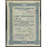 Towarzystwo Kredytowe miasta Warszawy, set of 4 mortgage bonds, 1924, Warsaw