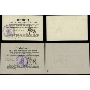 West Prussia, Prabuty, set: 1 mark and 5 marks, no date (8.08.1914)