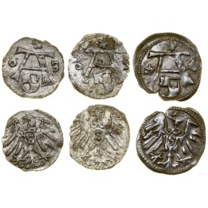 Ducal Prussia (1525-1657), set of 3 x denarius, no date, 1559, 1563, Königsberg