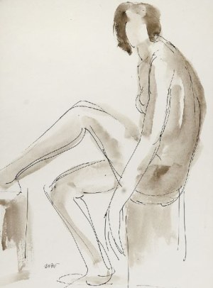 Wojciech Weiss, Akt siedzącej kobiety, 1913 r.